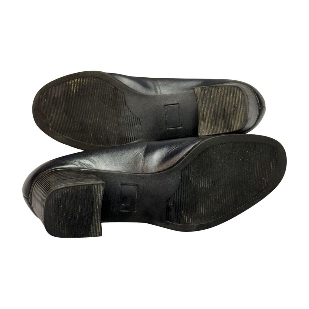 Just Libby Women's US 7.5B Loafer Black Leather Block Heel Casual Slip-On Shoes - Picture 6 of 7